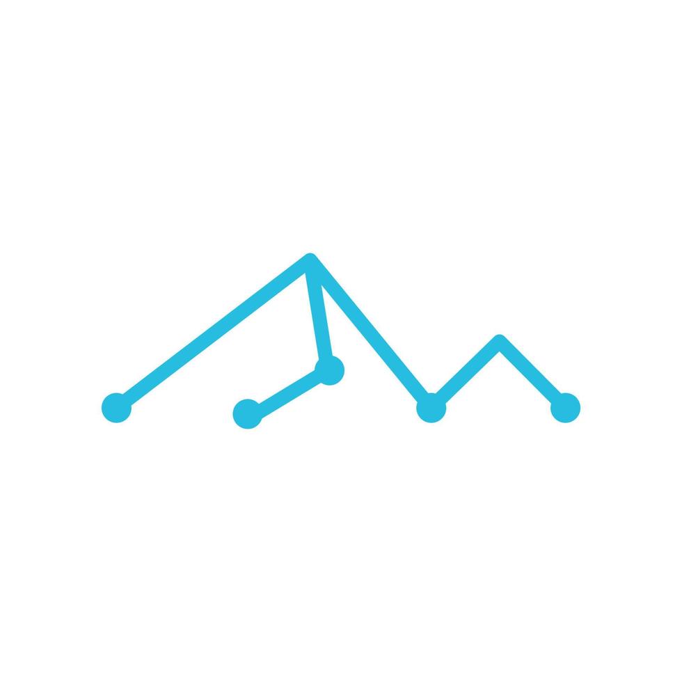 line dot tech mountain logo design, vector graphic symbol icon illustration creative idea