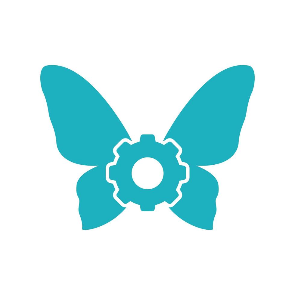 butterfly wings with gear services logo design, vector graphic symbol icon illustration creative idea