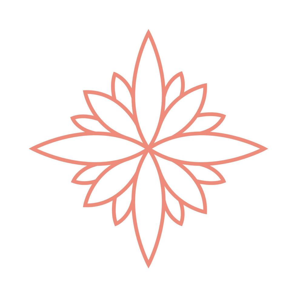 flor geométrica dalia líneas logo símbolo vector icono ilustración diseño gráfico