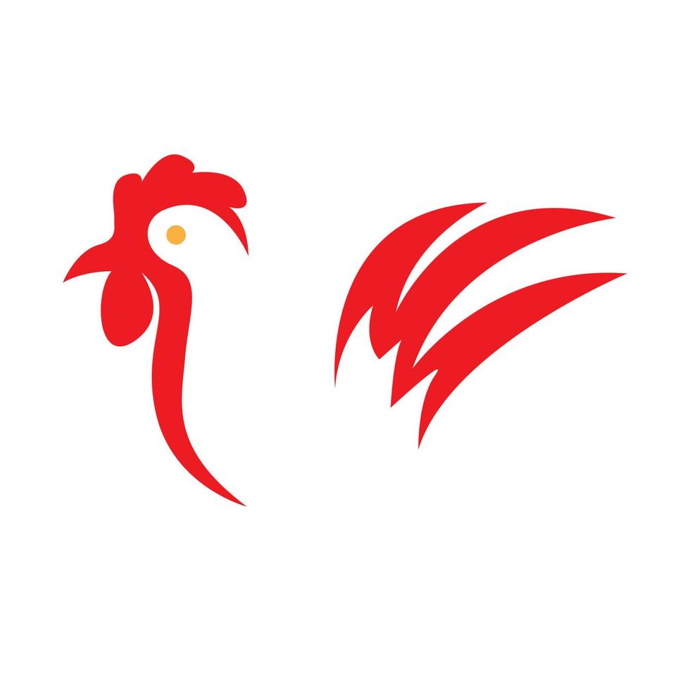 rojo aislado forma gallo diseño de logotipo vector gráfico símbolo icono ilustración idea creativa