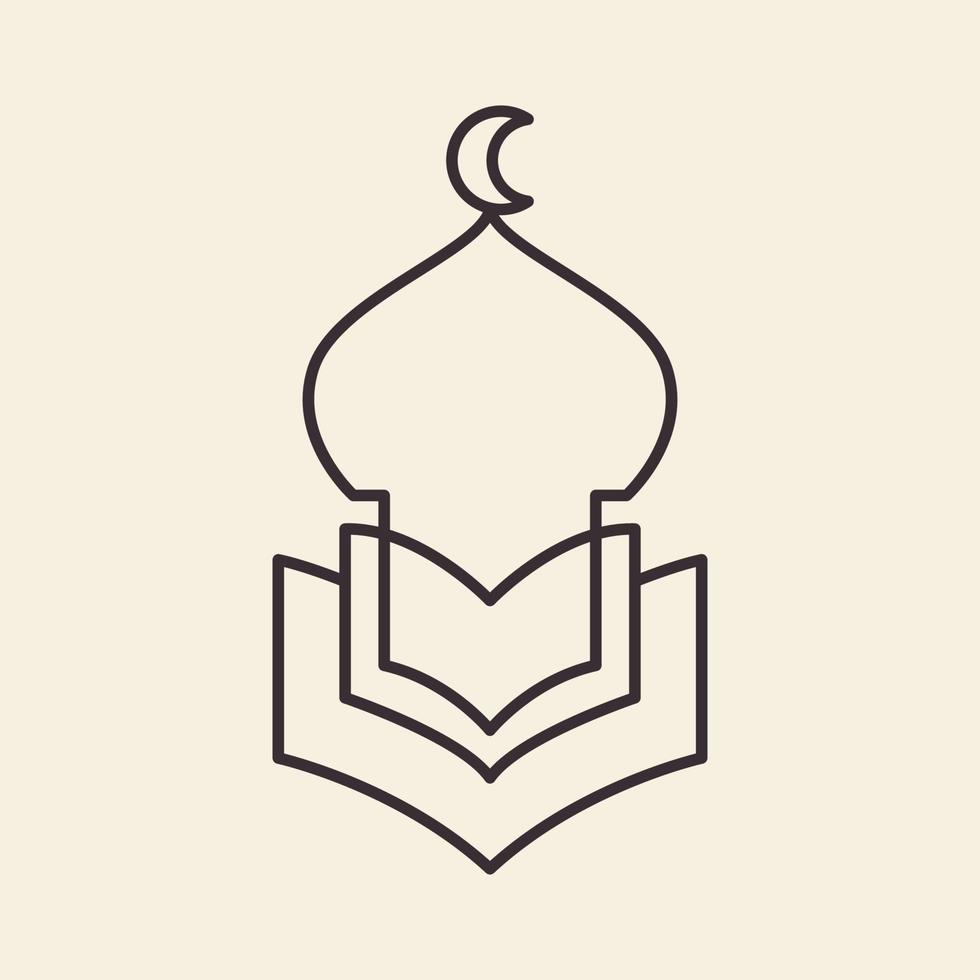 hipster mosque with book logo design, vector graphic symbol icon illustration creative idea