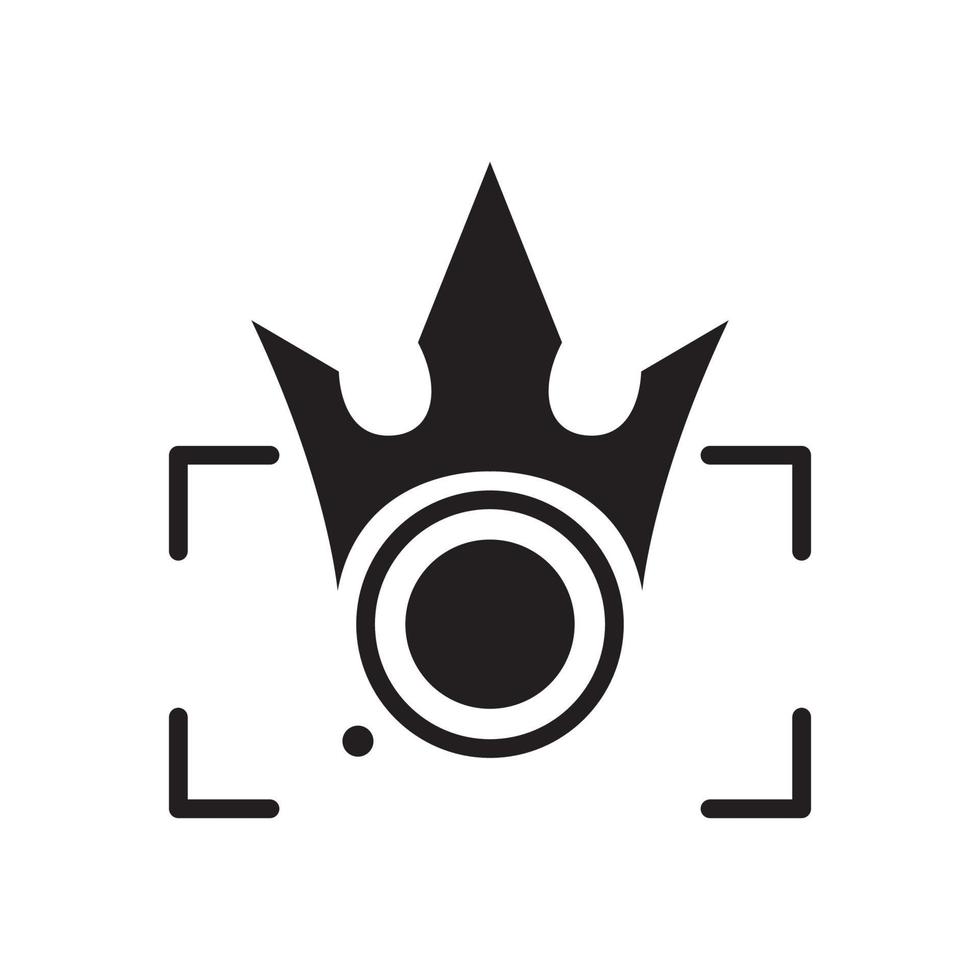 camera shutter with crown logo design, vector graphic symbol icon illustration creative idea