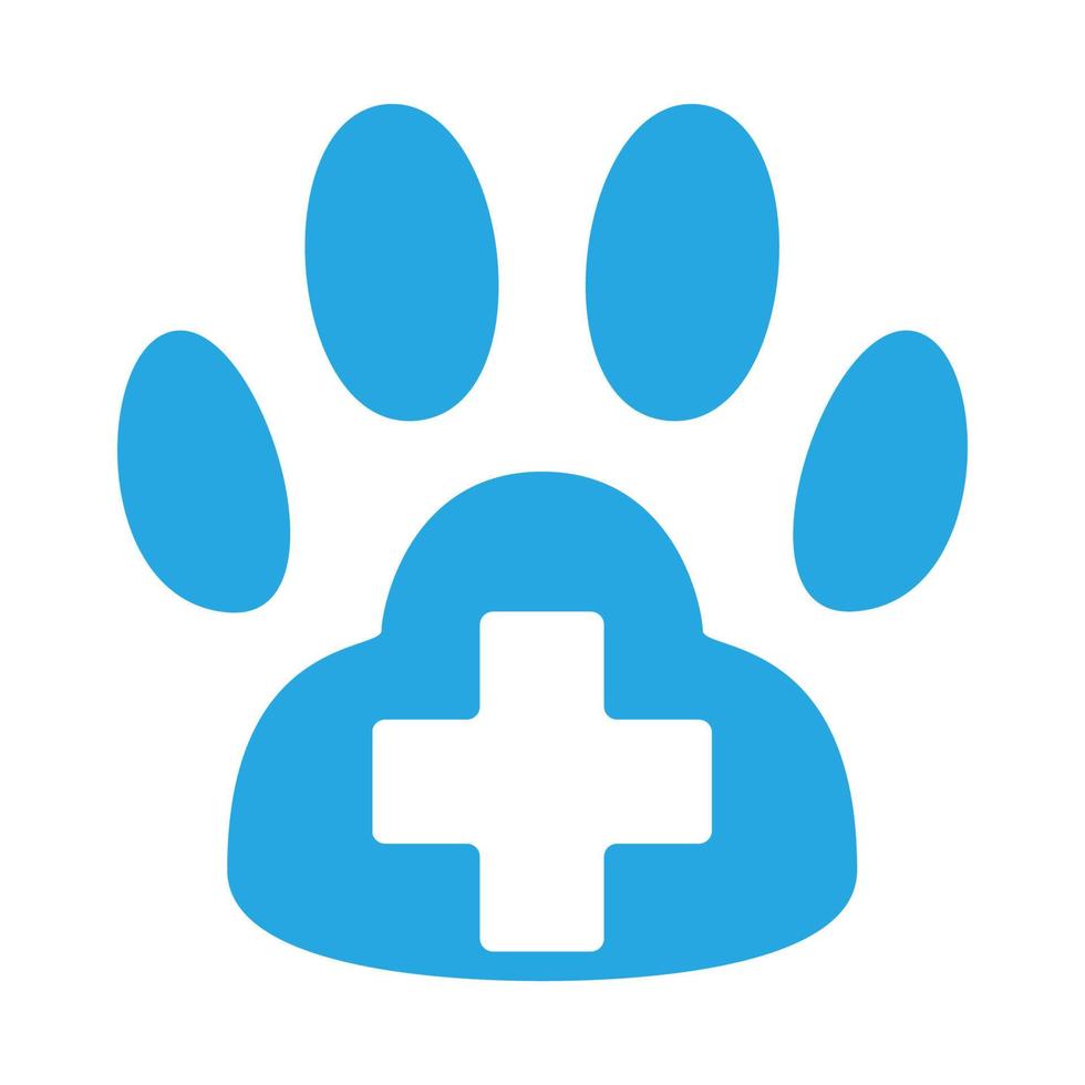 mascotas de pie o cuidado de perros salud con signo de cruz diseño de logotipo vector icono símbolo ilustración gráfica