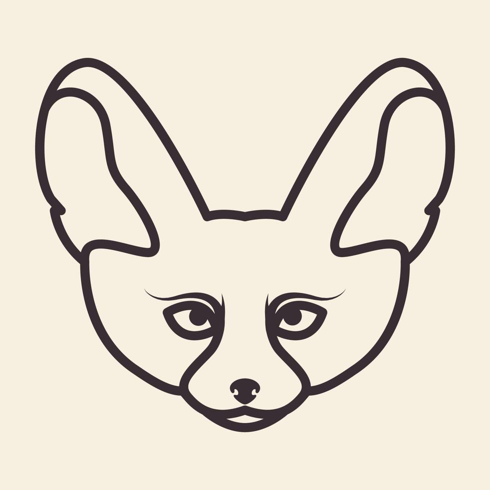 animal head vixen lines logo design vector icon symbol graphic illustration