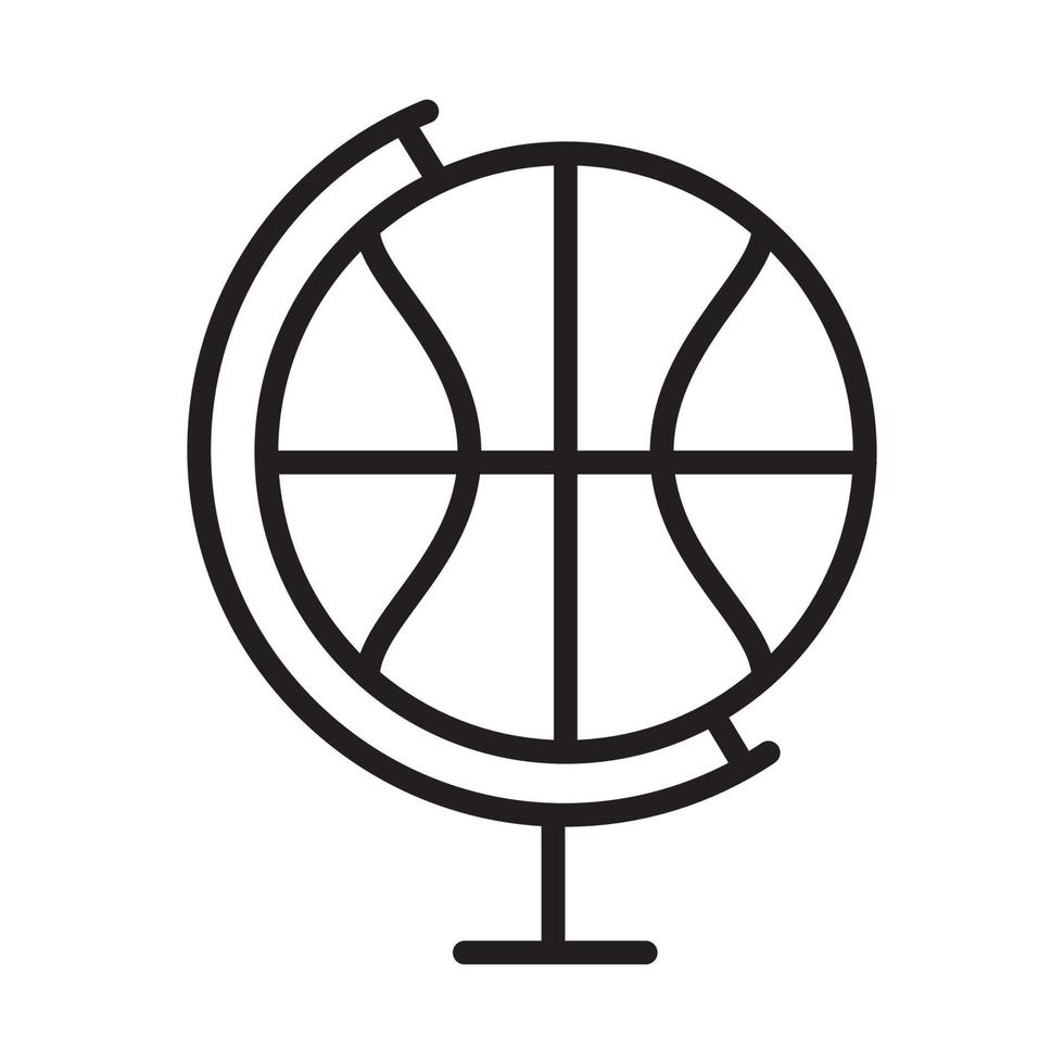 lines globe with basket ball logo symbol vector icon illustration graphic design