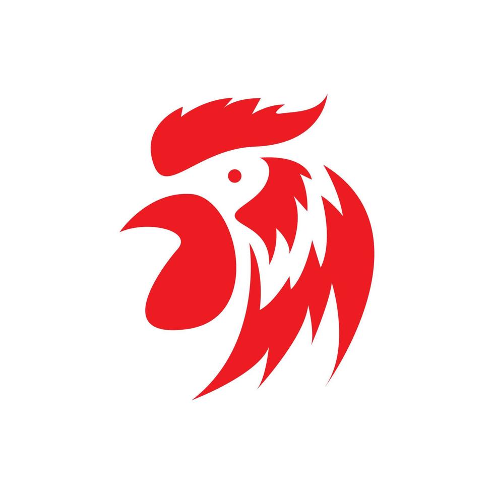 isolated side view head rooster logo design vector graphic symbol icon illustration creative idea