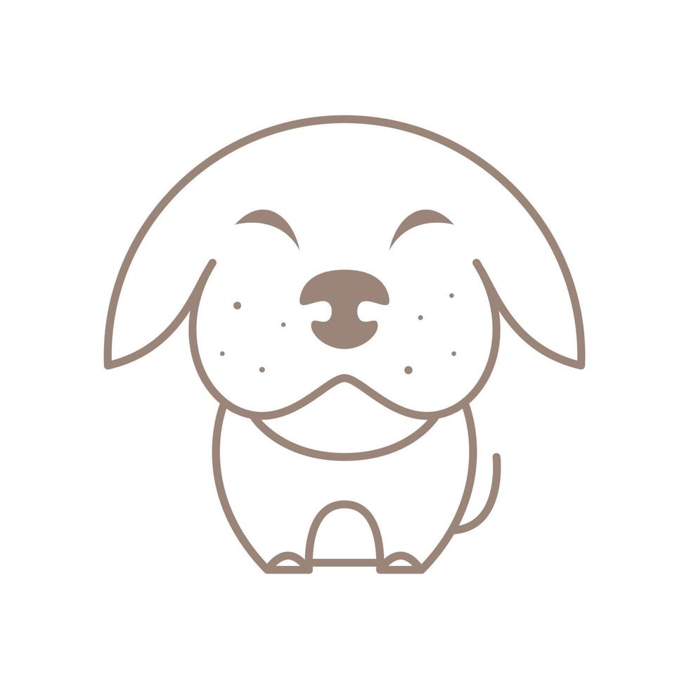 line cute dog smile fat logo design, vector graphic symbol icon ...