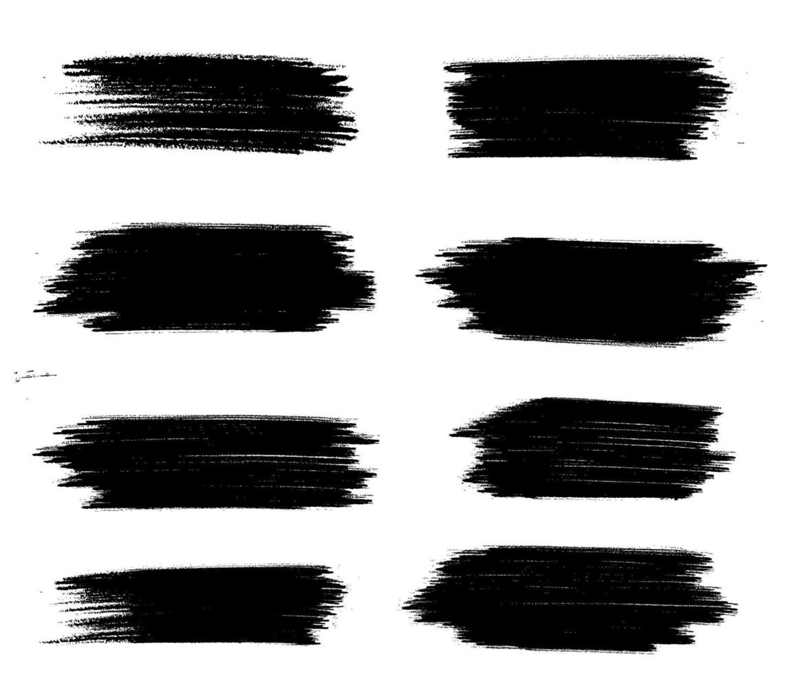 Vector grunge black paint, ink brush stroke, brush. Dirty artistic design element. Abstract black paint ink brush stroke for your design use frame or background for text. set - Vector