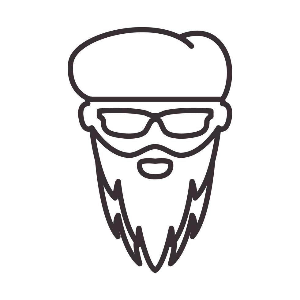 Líneas hombre artista con barba logo símbolo vector icono ilustración diseño gráfico