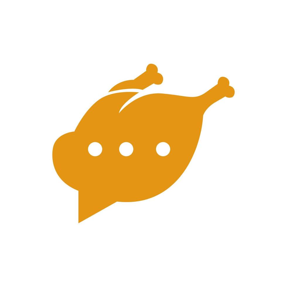 diseño de logotipo de chat de charla de carne de pollo, símbolo gráfico vectorial icono ilustración idea creativa vector