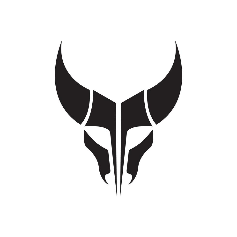 isolated black skull cow logo design, vector graphic symbol icon illustration creative idea
