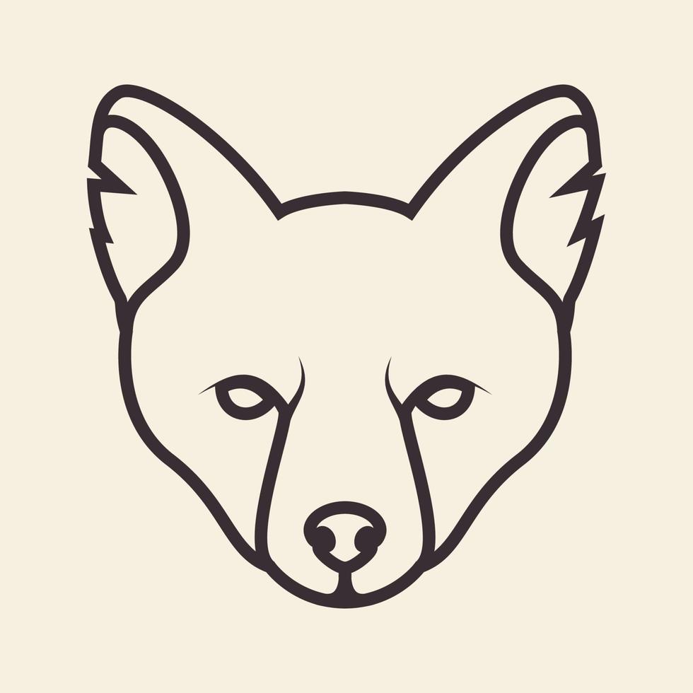 cabeza de animal líneas de zorro diseño de logotipo fresco vector icono símbolo ilustración gráfica