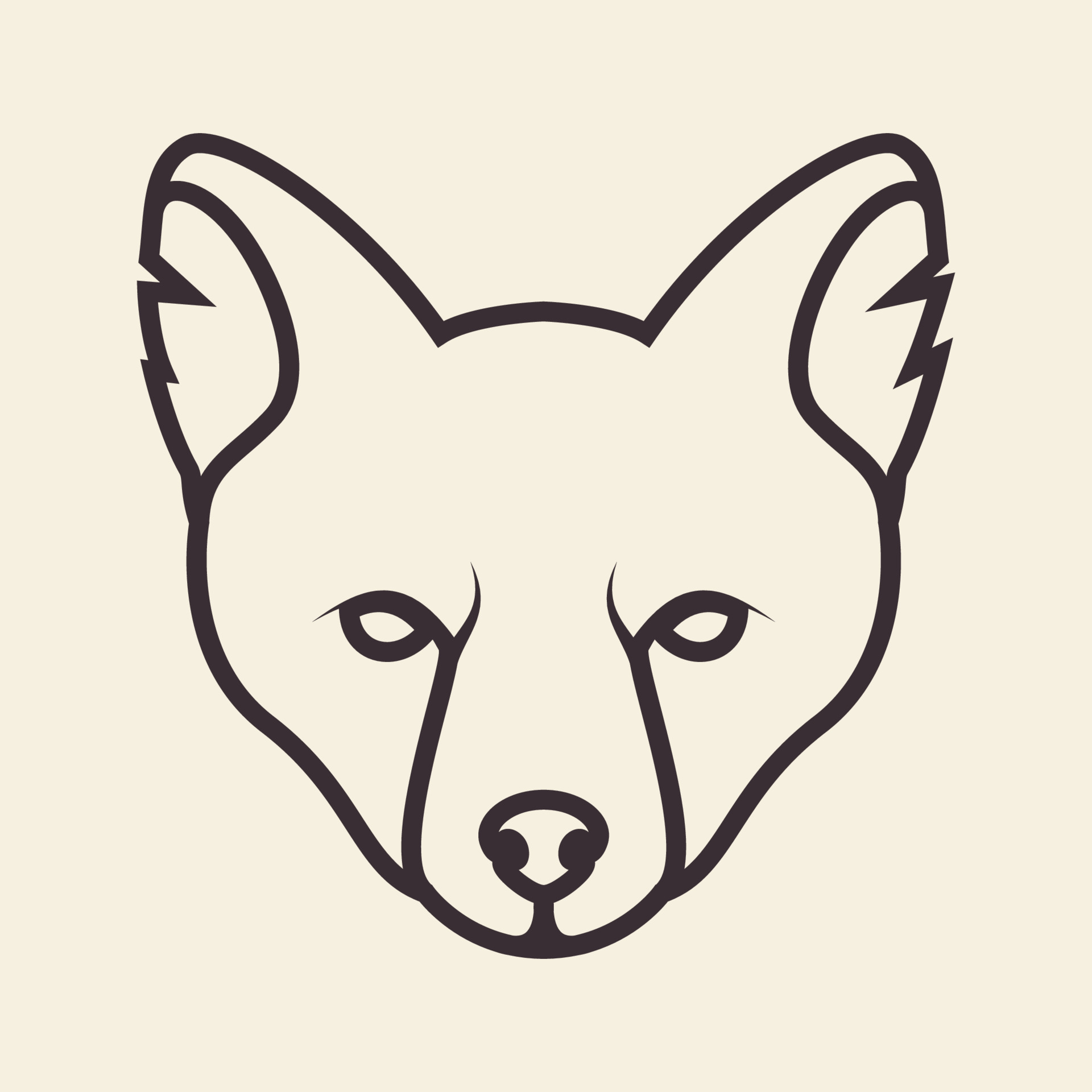 animal head fox lines cool logo design vector icon symbol graphic ...