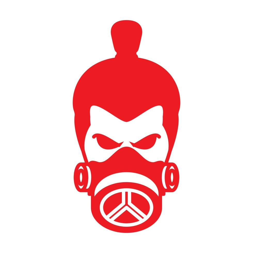 Hombre fresco con máscara de humo símbolo del logotipo icono vectorial ilustración diseño gráfico vector