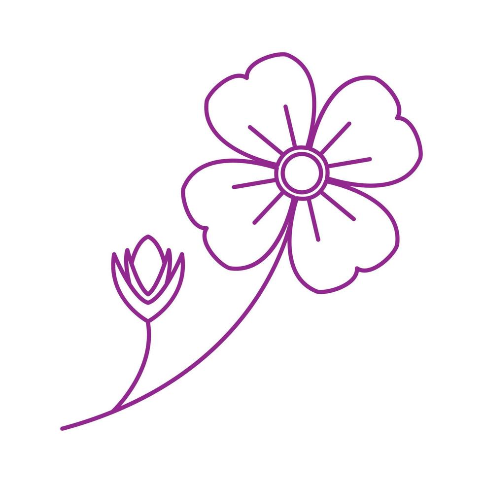 líneas geranio flor logotipo símbolo vector icono ilustración diseño gráfico