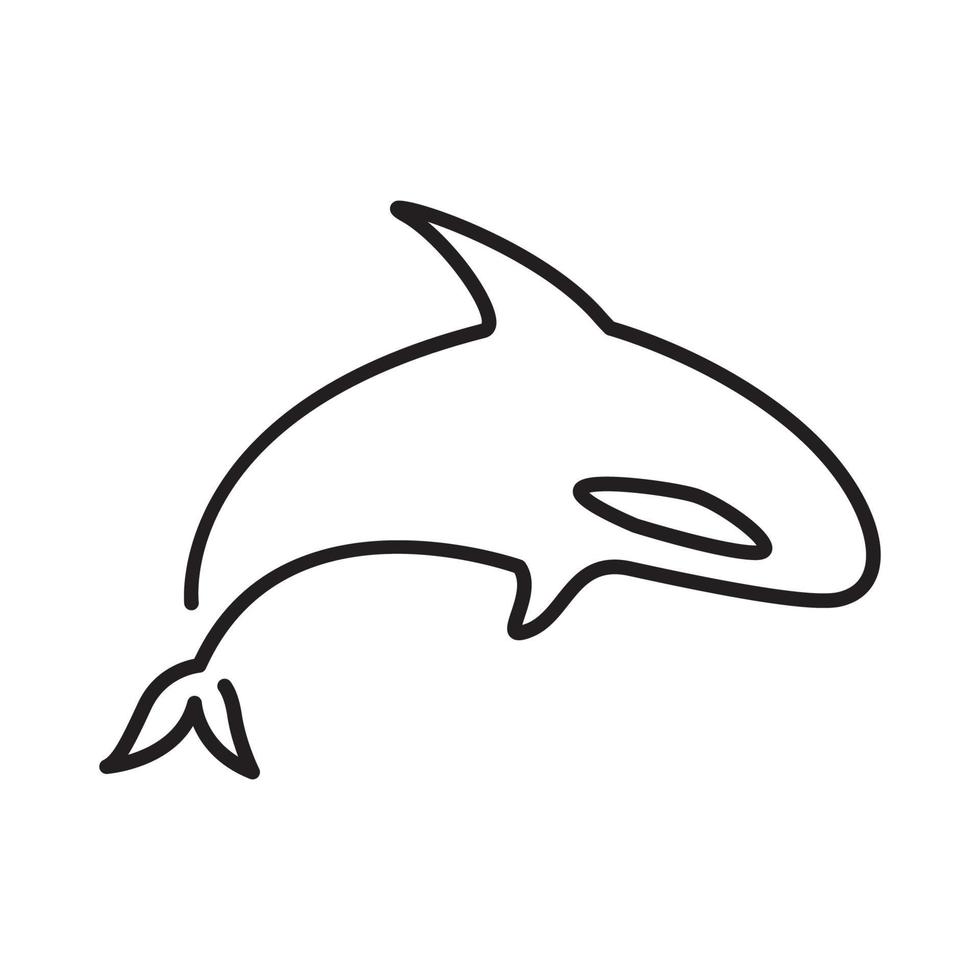 continuous lines orca whale logo symbol vector icon illustration graphic design