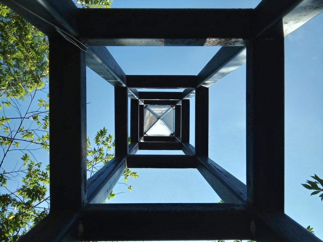 garden light pole seen from below photo
