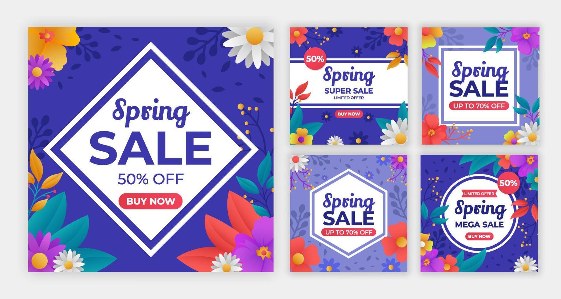 Spring Sale Social Media Template vector