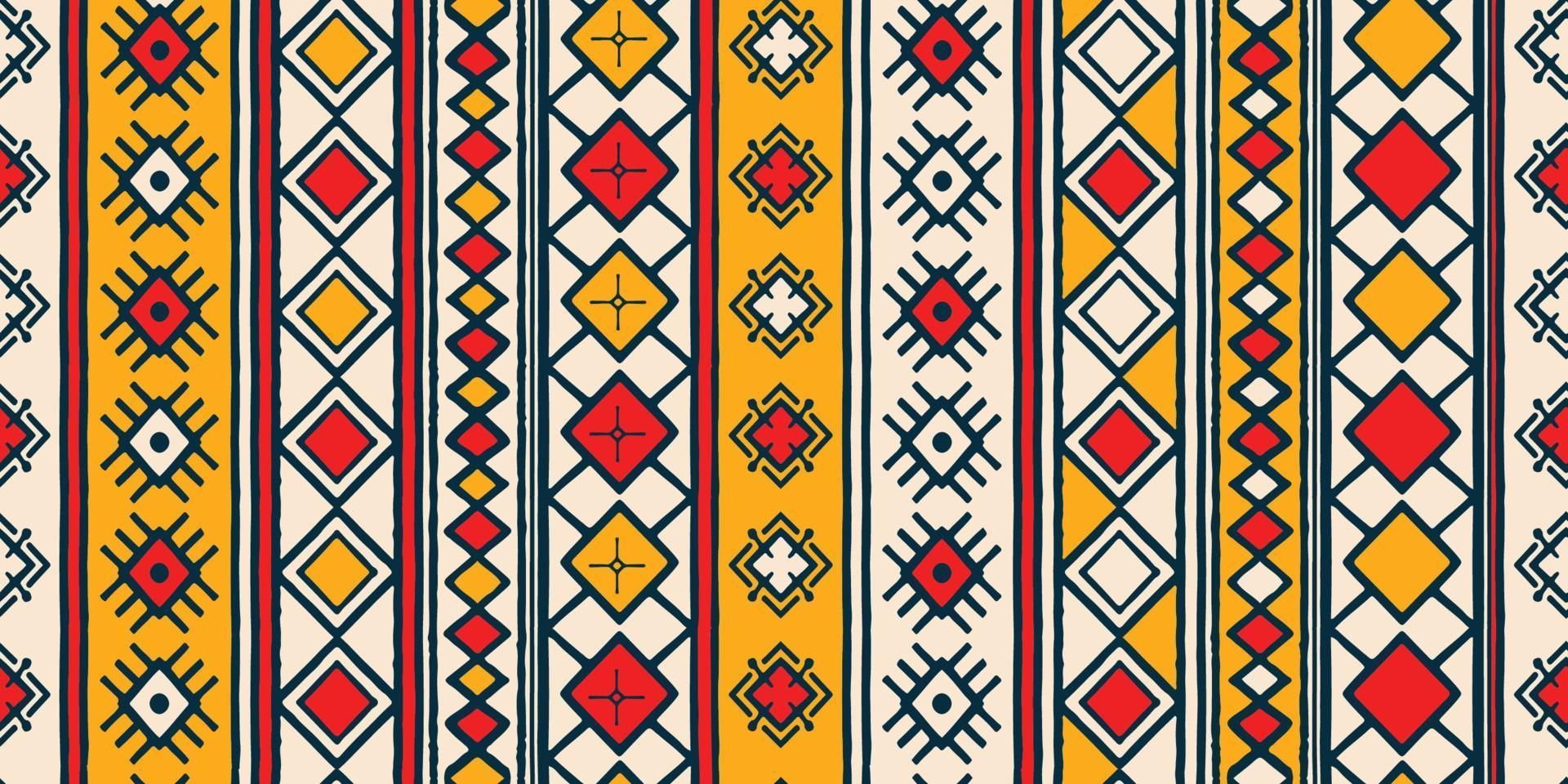 Set of hand drawn seamless patterned patterns on ethnic themes. vector