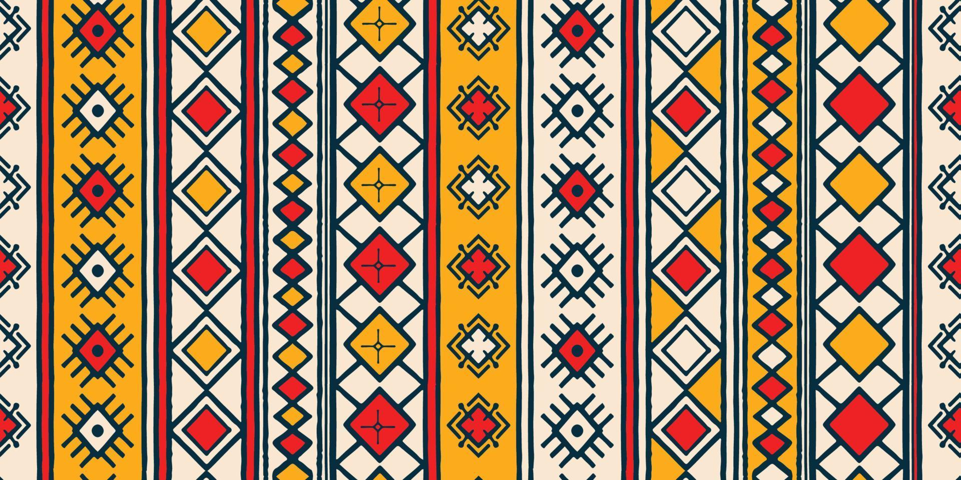 Set of hand drawn seamless patterned patterns on ethnic themes. vector