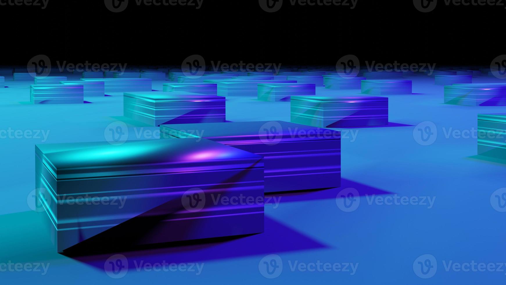 Abstract 3D rendering made of square shapes photo