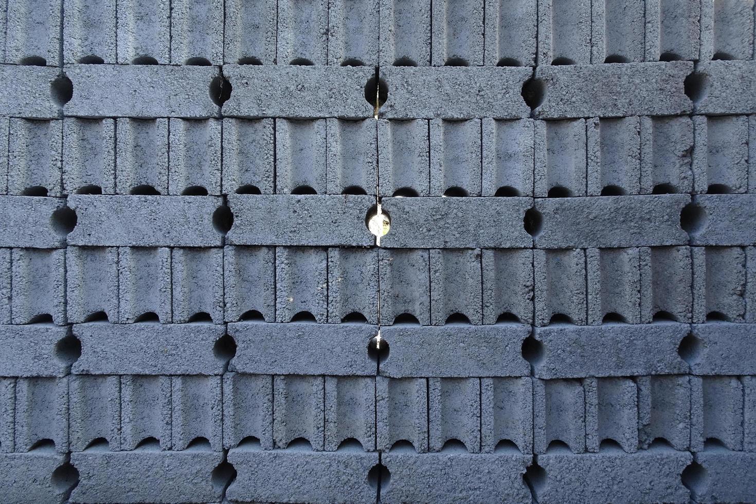 Neatly arranged concrete bricks photo