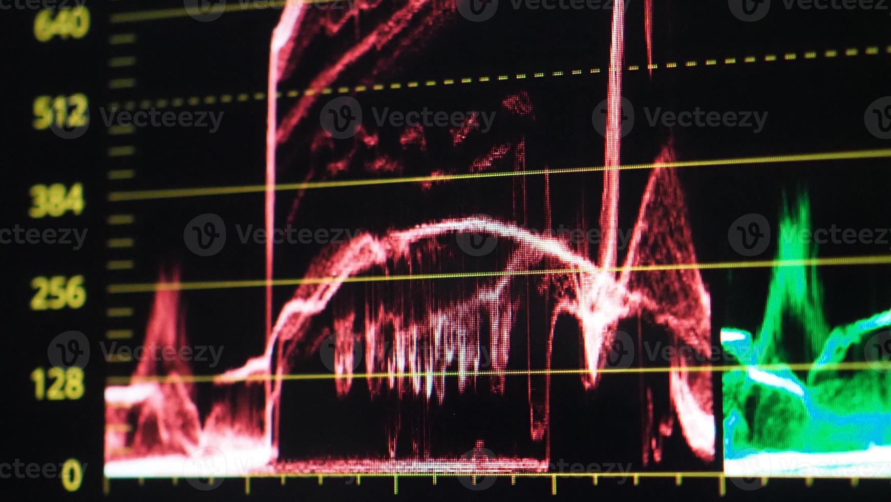 Color grading graph or RGB colour correction indicator on monitor photo
