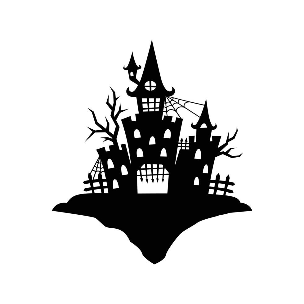 Haunted house silhouette vector