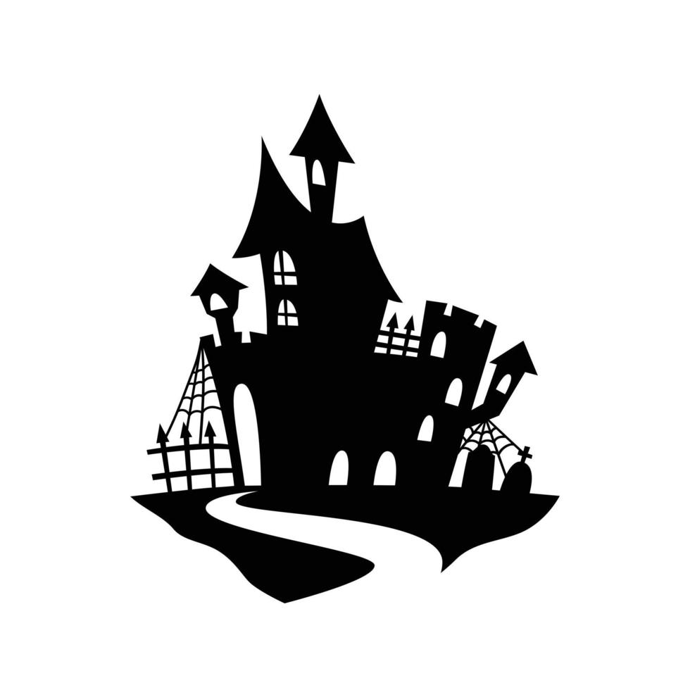 Haunted house silhouette vector