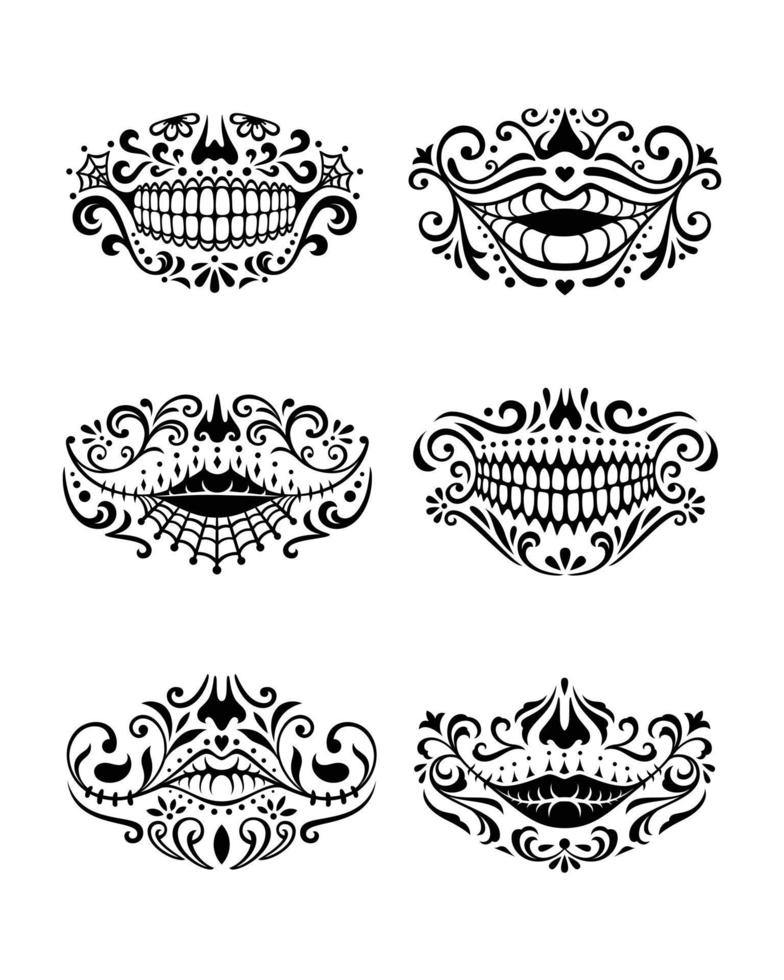 Set of Vector illustration halloween mask