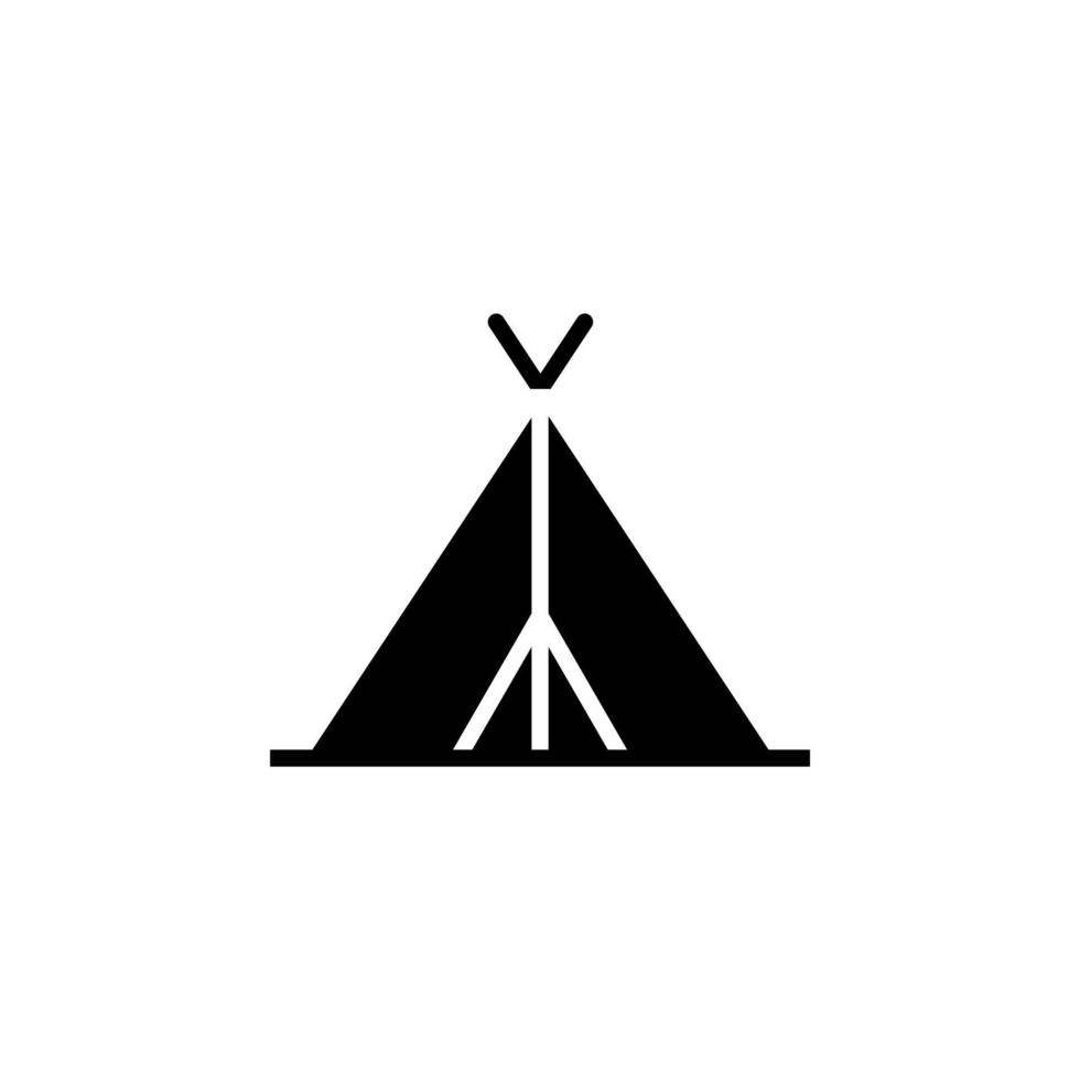 campamento, tienda, camping, viaje icono sólido vector ilustración logotipo plantilla. adecuado para muchos propósitos.