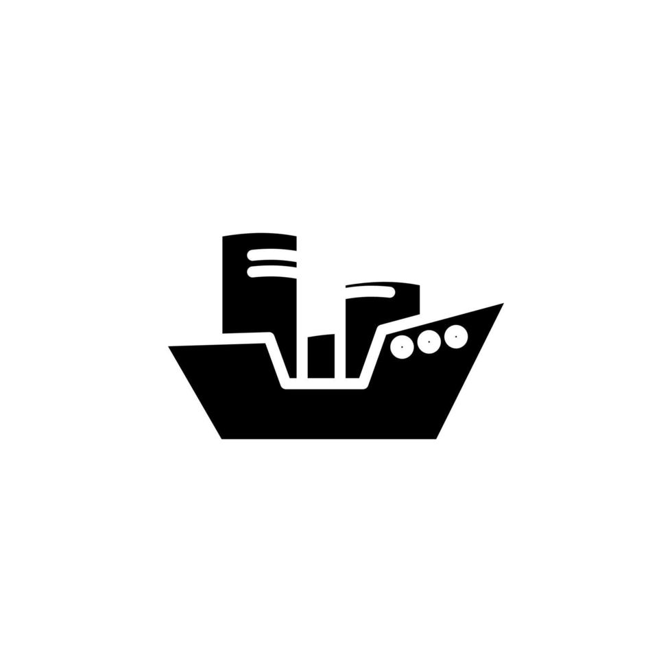 Ship, Boat, Sailboat Solid Icon Vector Illustration Logo Template. Suitable For Many Purposes.