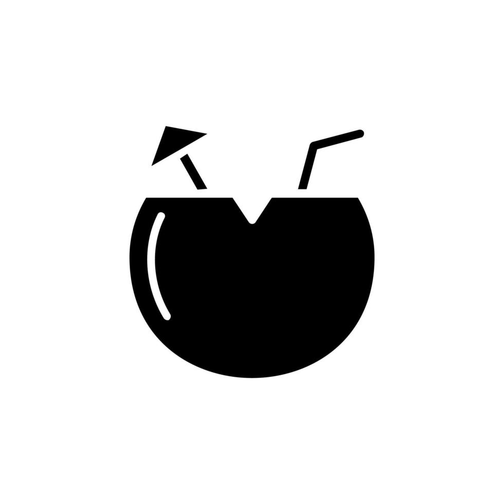 bebida de coco, plantilla de logotipo de ilustración de vector de icono sólido de jugo. adecuado para muchos propósitos.