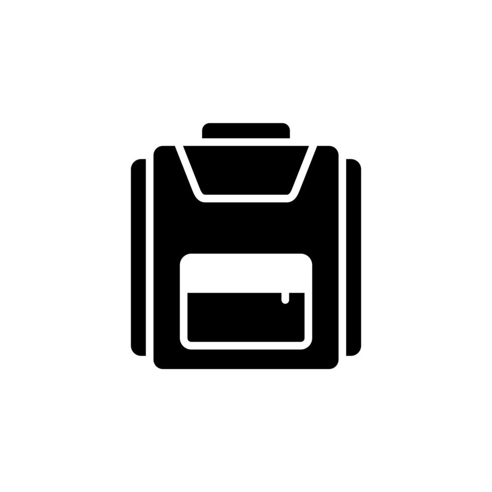 Backpack, School, Rucksack, Knapsack Solid Icon Vector Illustration Logo Template. Suitable For Many Purposes.