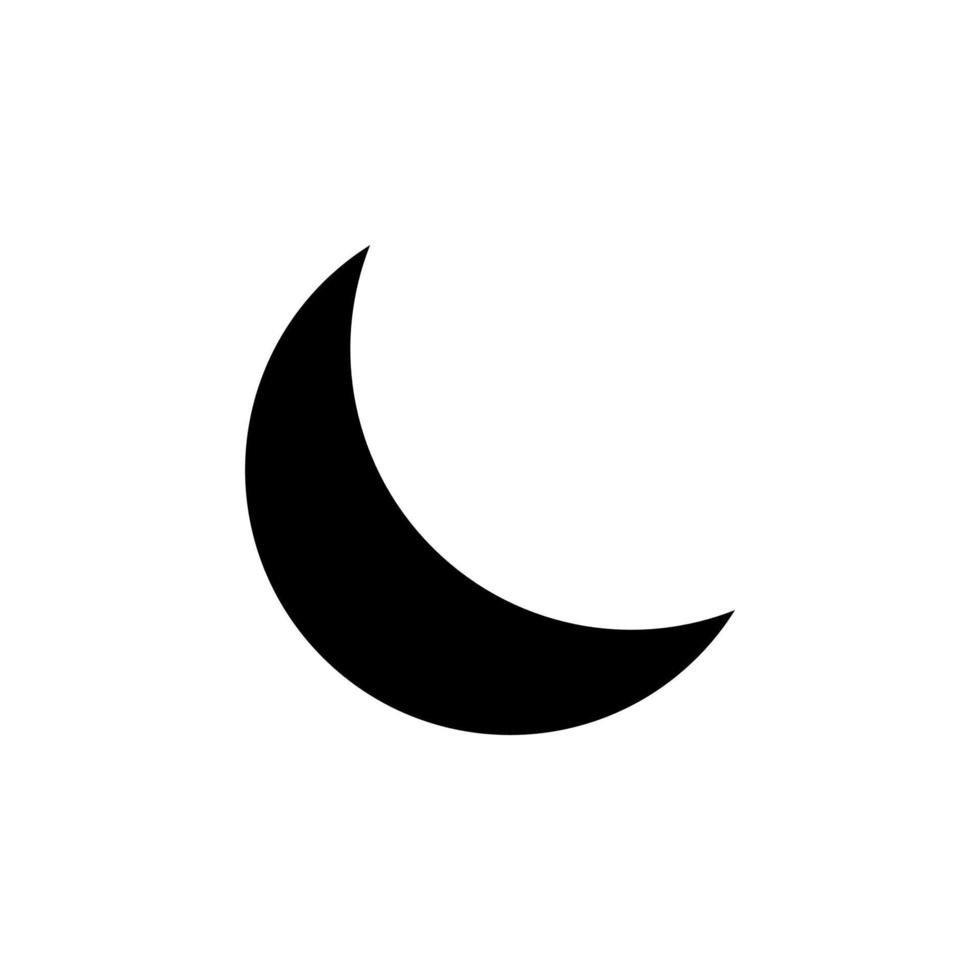 Moon, Night, Moonlight, Midnight Solid Icon Vector Illustration Logo Template. Suitable For Many Purposes.