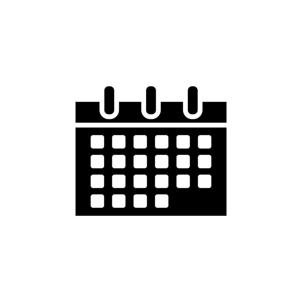 Calendar, Schedule, Date Solid Icon Vector Illustration Logo Template. Suitable For Many Purposes.