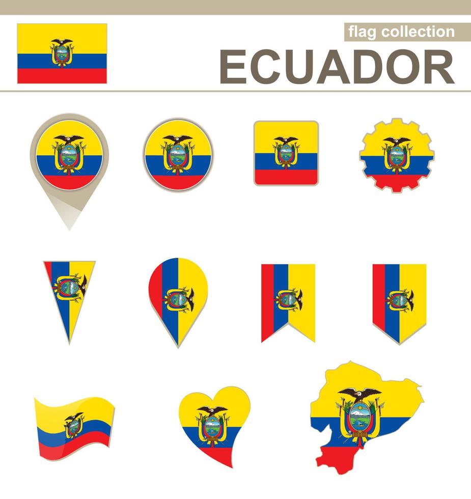 Ecuador Flag Collection vector