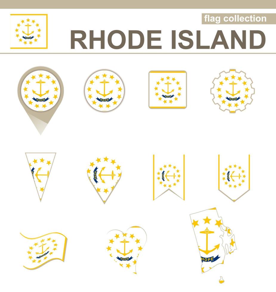 Rhode Island Flag Collection vector