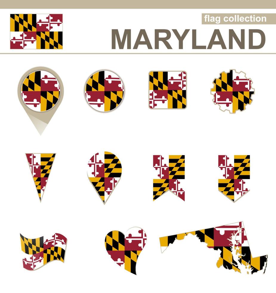 Maryland Flag Collection vector