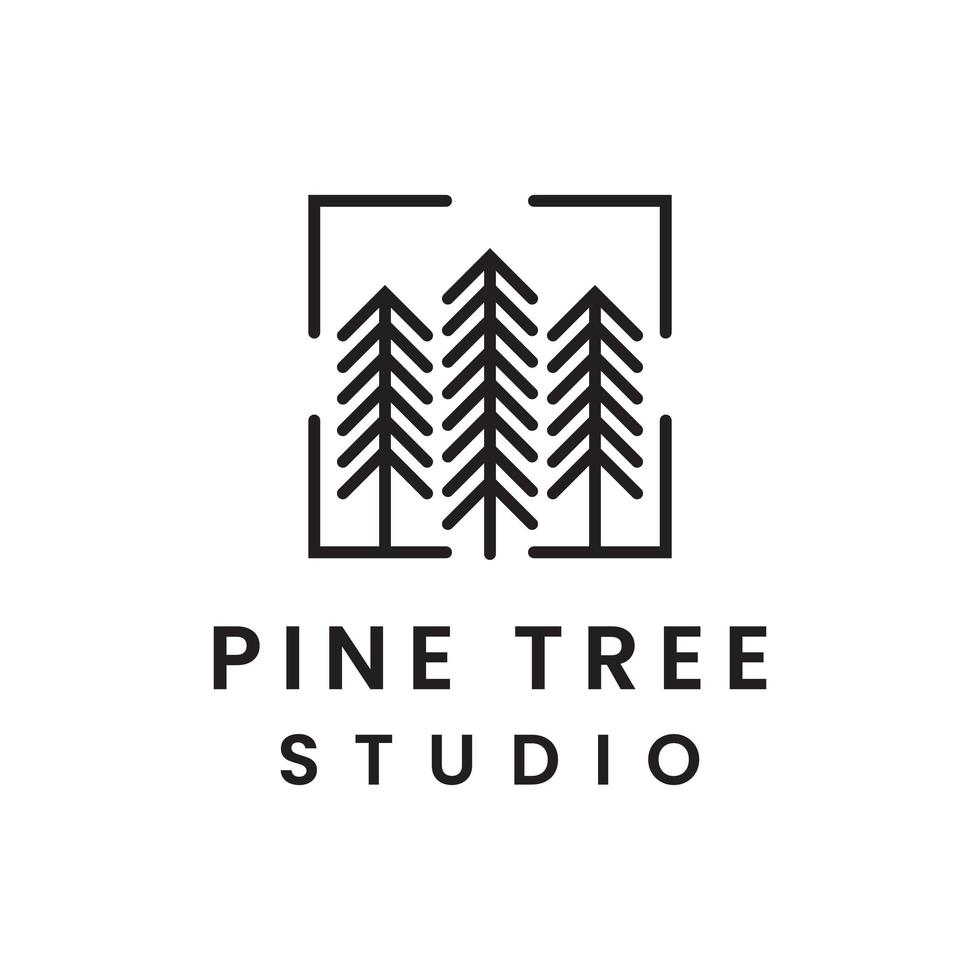 diseño de logotipo de estudio de pino vector