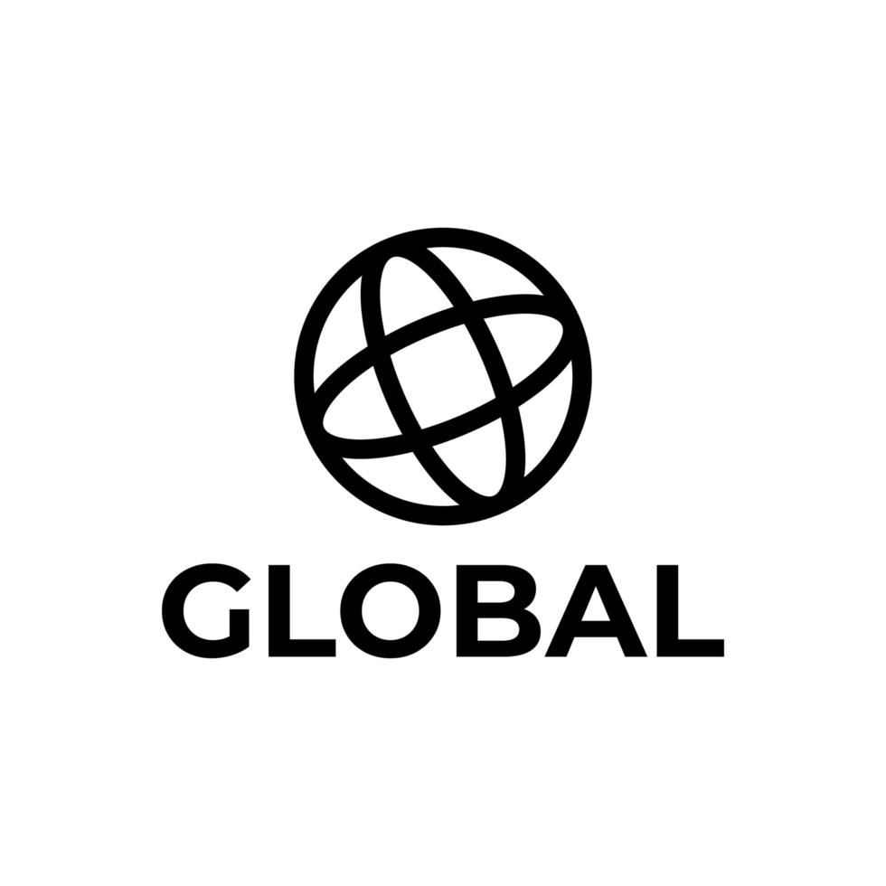 diseño de logotipo de línea global vector