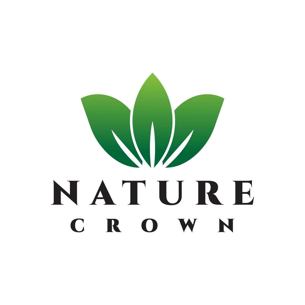 nature leaf crown logo design vector