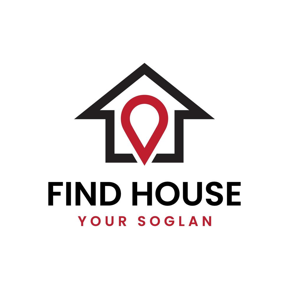 find pin house vector logo design