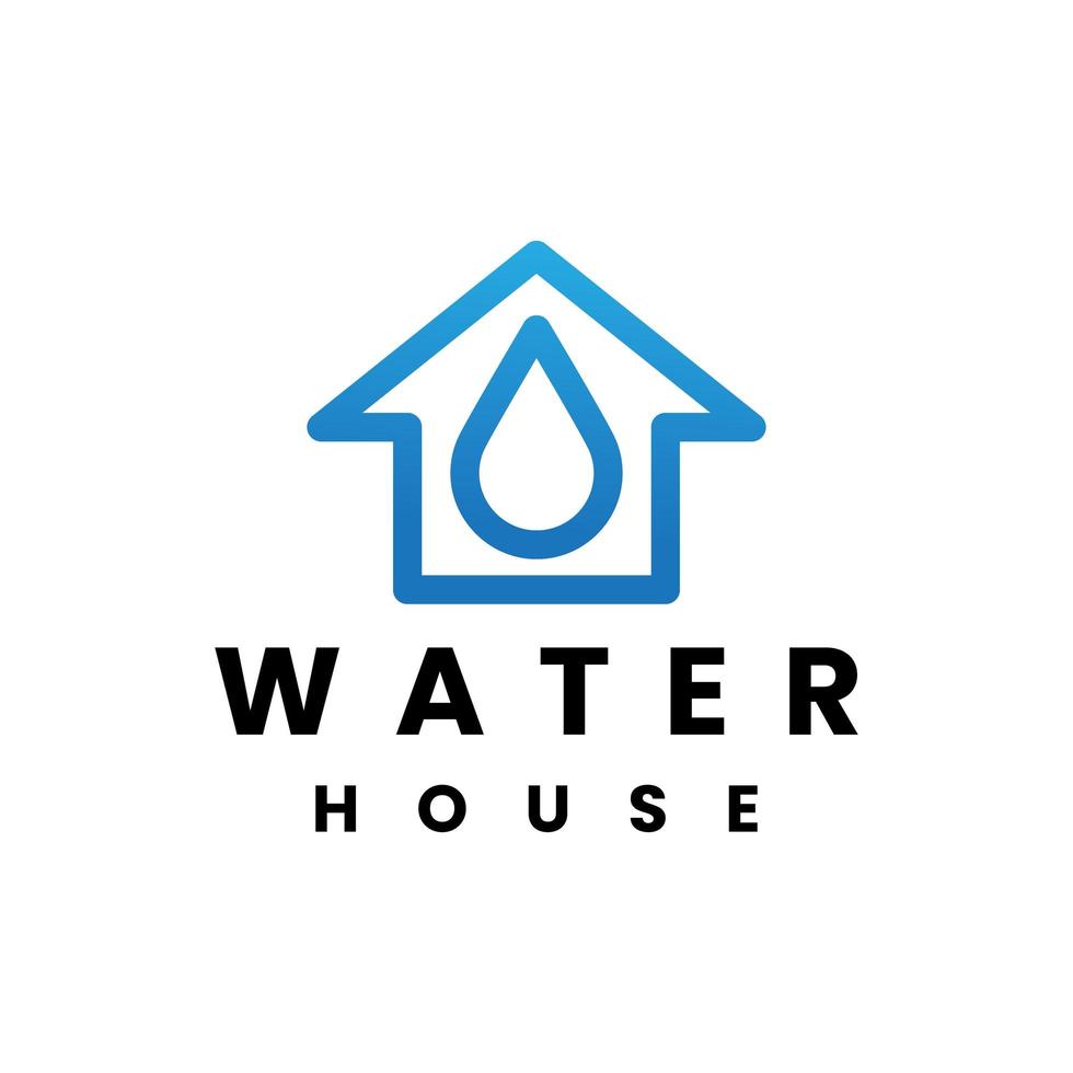 diseño de logotipo de casa de agua moderna vector