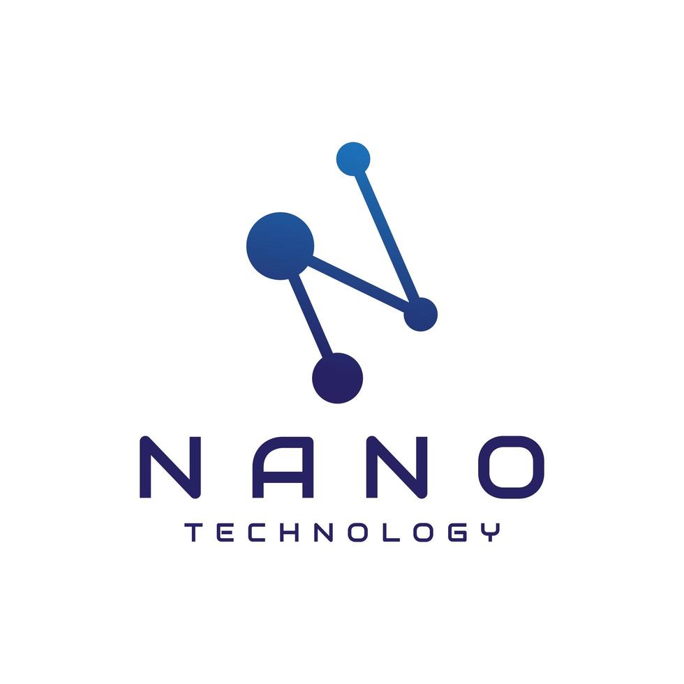 diseño de logotipo de tecnología de letra n vector