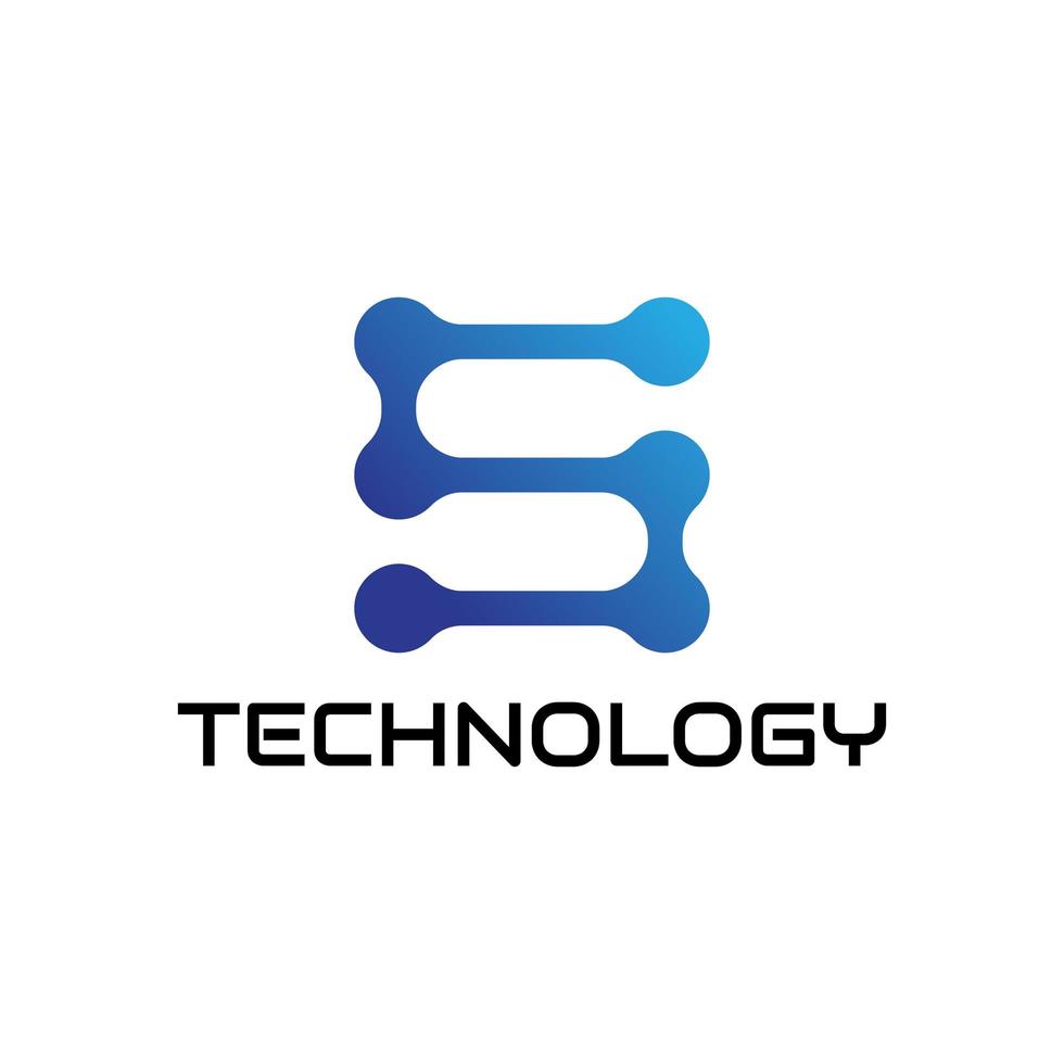 diseño de logotipo de tecnología de letra s vector