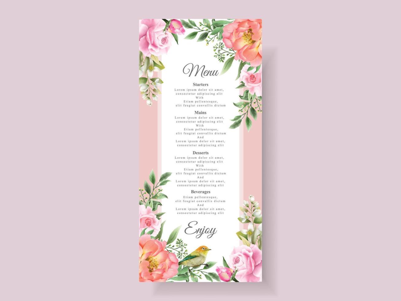 beautiful floral wedding invitation card vector