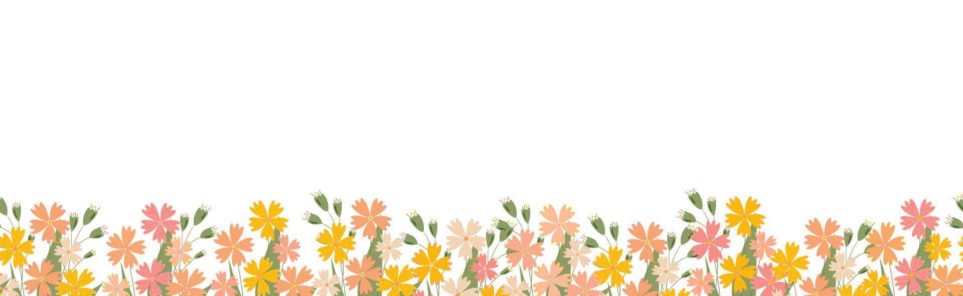 Flowers in vases banner vector