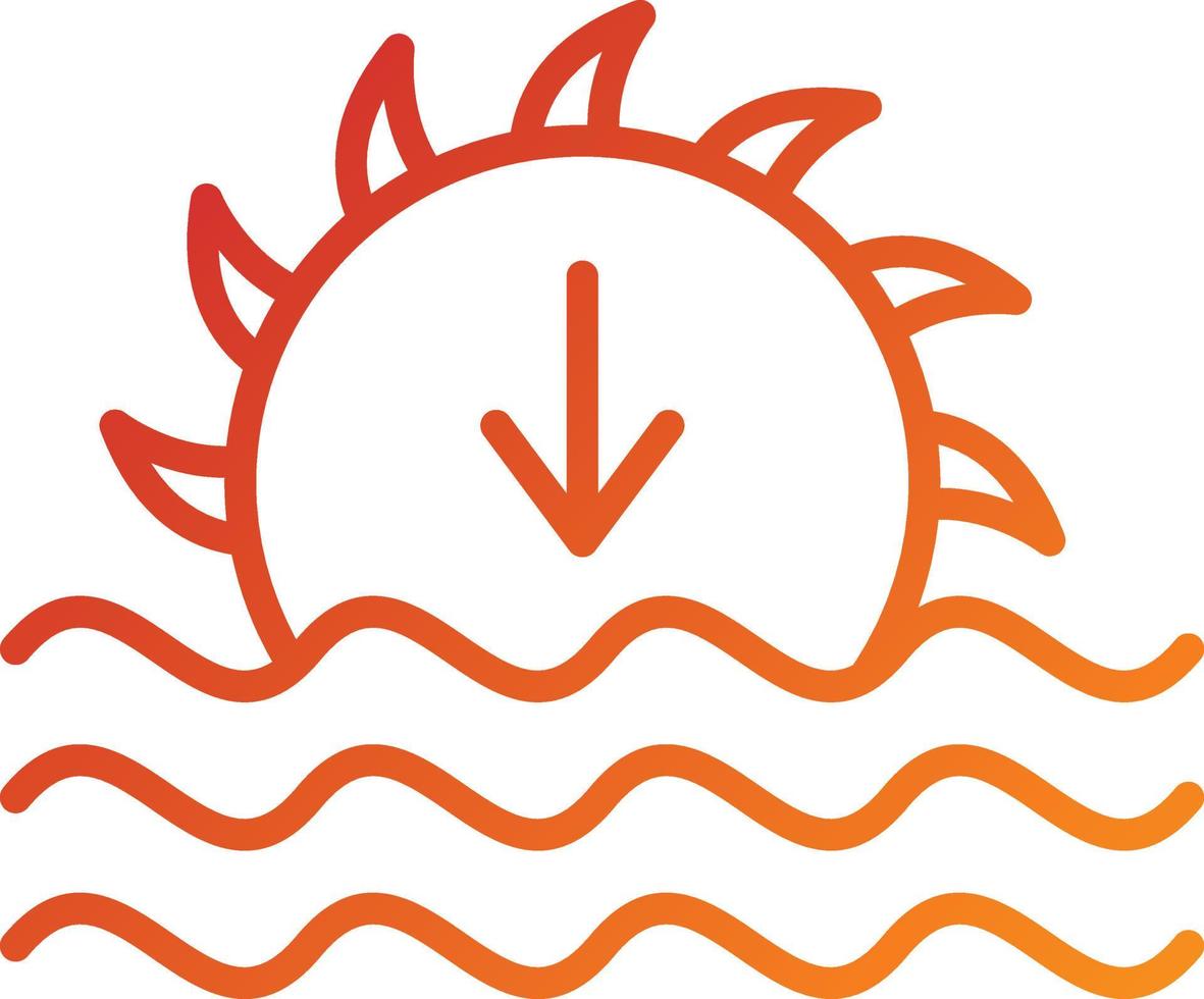 estilo de icono de puesta de sol vector