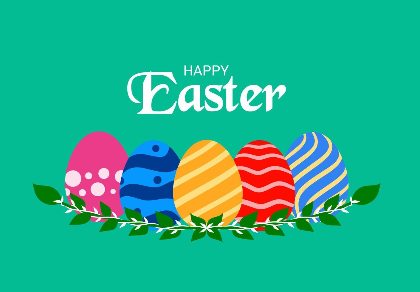 Happy Easter. Colorful easter eggs for greeting cards, posters, flyers. vector illustration